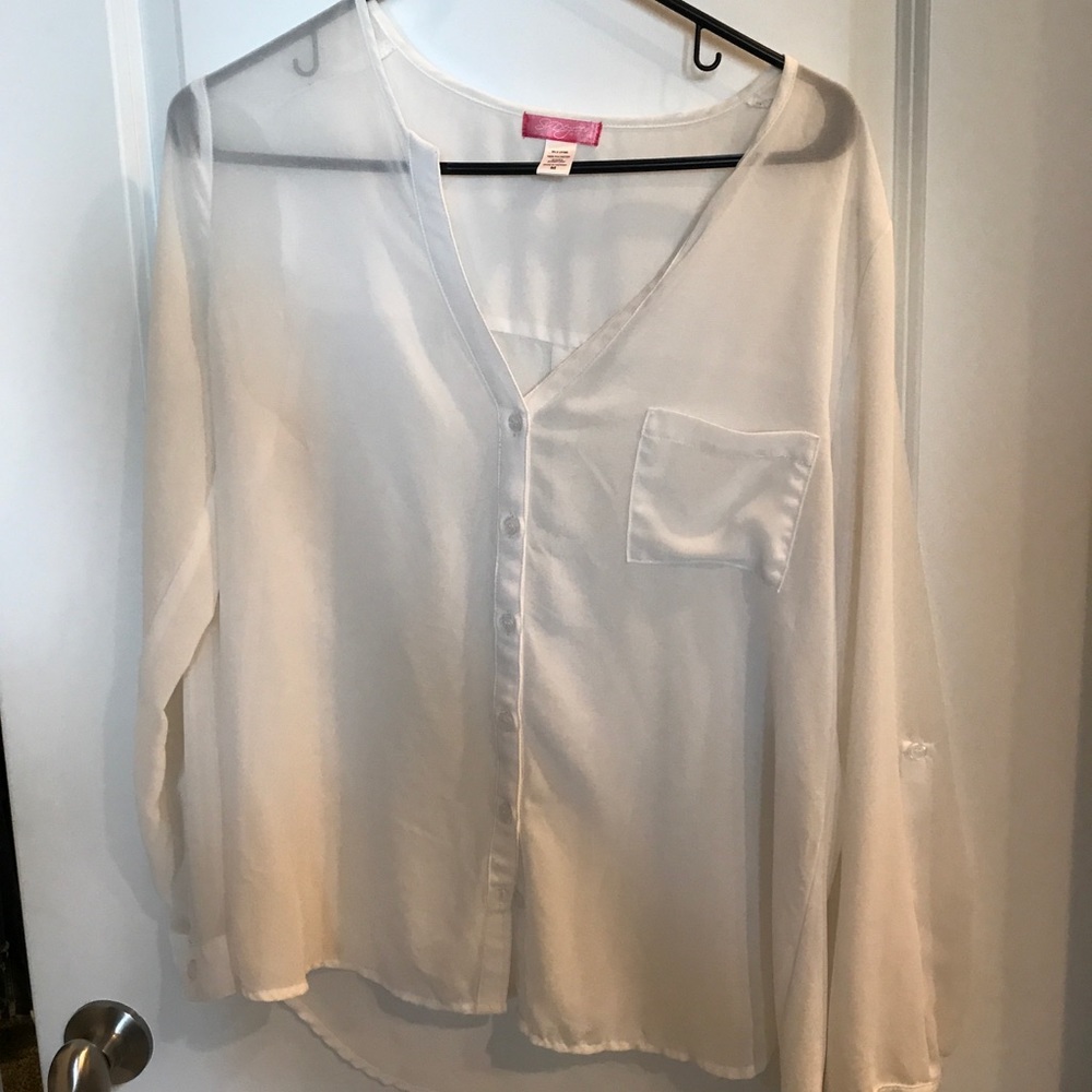 Cream button down blouse